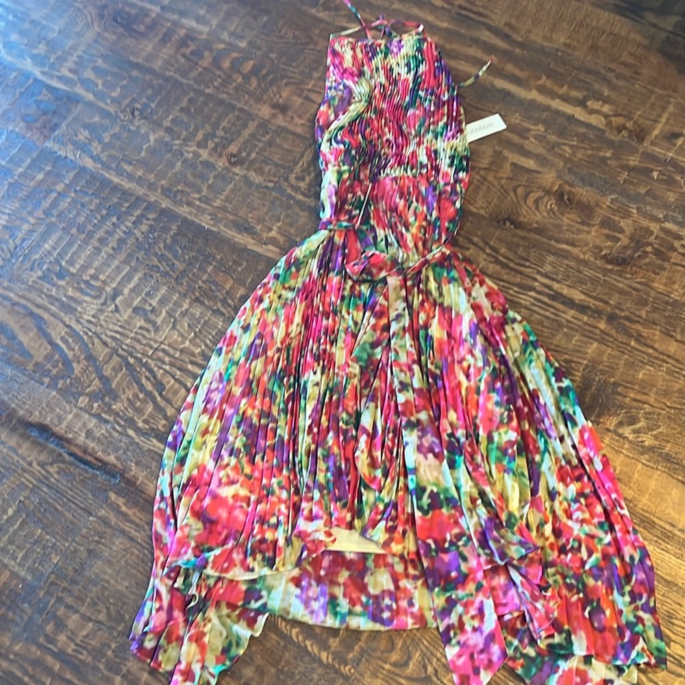 Halter pleated dress